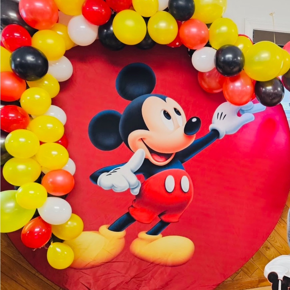 Mickey Mouse round  Party Backdrop